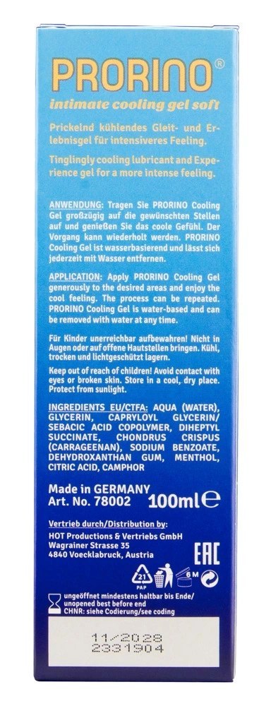 PRORINO - Chłodzący Krem Intymny Cooling Gel Soft 100ml PRORINO PRORINO - Chłodzący Krem Intymny Cooling Gel Soft 100ml PRORINO
