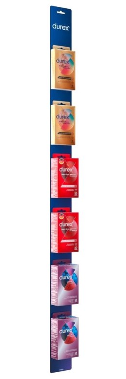 Durex Clip Strip - Zestaw 3 Rodzajów Prezerwatyw Thin Feel Real Feel I Surprise Mix Durex