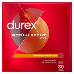 Durex - Duże Prezerwatywy Na Bazie Silikonu Ze Smoczkiem gefühlsecht extra larg8 30 szt Durex