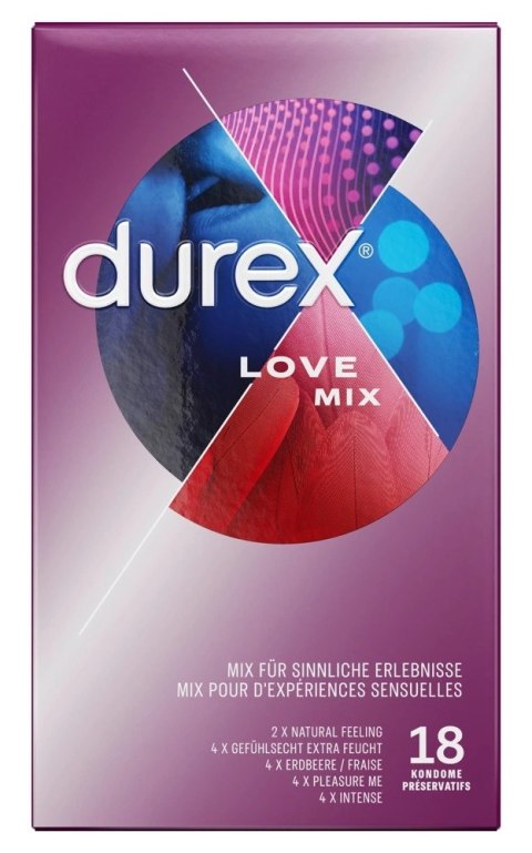 Durex Love Mix Pack - 18 Prezerwatyw Durex W 5 Różnych Smakach Durex Durex Love Mix Pack - 18 Prezerwatyw Durex W 5 Różnych Smakach Durex