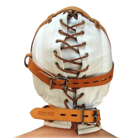 XR Brands - Kaptur skórzany Total - M/L - biały XR Brands XR Brands - Kaptur skórzany Total - M/L - biały XR Brands