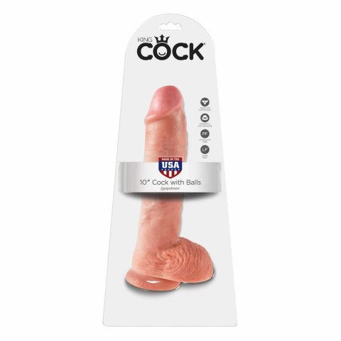 Dildo - King Cock 10 Inch with Balls Flesh King Cock Dildo - King Cock 10 Inch with Balls Flesh King Cock
