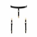 Pas na talię i paski do podwiązek - Bijoux Indiscrets Maze Suspender Belt Black Bijoux Indiscrets