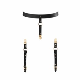Pas na talię i paski do podwiązek - Bijoux Indiscrets Maze Suspender Belt Black Bijoux Indiscrets