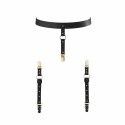 Pas na talię i paski do podwiązek - Bijoux Indiscrets Maze Suspender Belt Black Bijoux Indiscrets