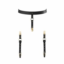 Pas na talię i paski do podwiązek - Bijoux Indiscrets Maze Suspender Belt Black Bijoux Indiscrets