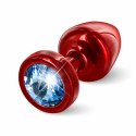 Plug analny zdobiony - Diogol Anni Butt Plug Round Red & Blue 25 mm Diogol