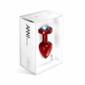 Plug analny zdobiony - Diogol Anni Butt Plug Round Red & Blue 25 mm Diogol