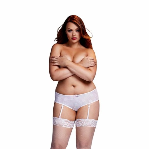 Szorty z otwartym krokiem - Baci Rose Crotchless Boyshort White XL Baci Szorty z otwartym krokiem - Baci Rose Crotchless Boyshort White XL Baci