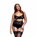 Zestaw trzyczęściowy - Baci Lacy Bra & Cincher & Panty Queen Size Baci