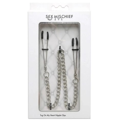 Zaciski na sutki - S&M Tug On My Heart Nipple Clips Sex&Mischief Zaciski na sutki - S&M Tug On My Heart Nipple Clips Sex&Mischief