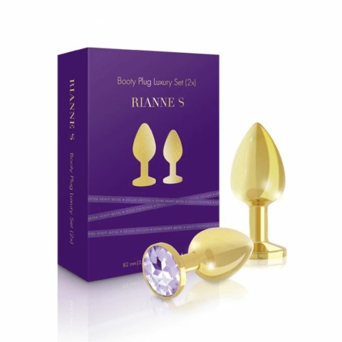 Zestaw plugów analnych - Rianne S Booty Plug Luxury Set 2x Gold Rianne S Zestaw plugów analnych - Rianne S Booty Plug Luxury Set 2x Gold Rianne S