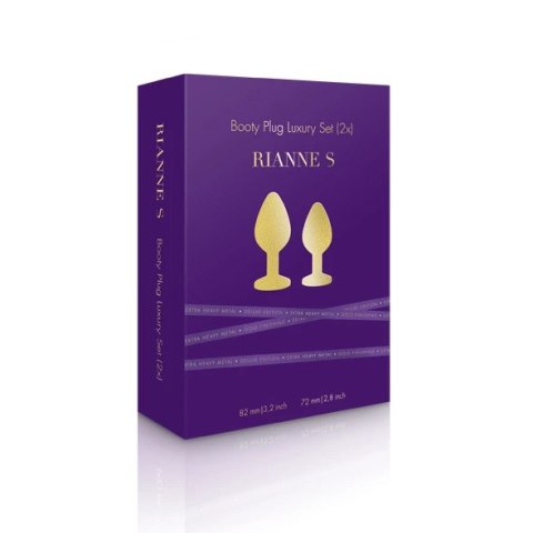 Zestaw plugów analnych - Rianne S Booty Plug Luxury Set 2x Gold Rianne S Zestaw plugów analnych - Rianne S Booty Plug Luxury Set 2x Gold Rianne S