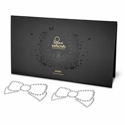 Nakładki na sutki - Bijoux Indiscrets Mimi Bow Silver Kokarda Srebrna Bijoux Indiscrets Nakładki na sutki - Bijoux Indiscrets Mimi Bow Silver Kokarda Srebrna Bijoux Indiscrets