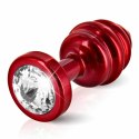 Plug analny - Diogol Ano Ribbed Red 35 mm Diogol