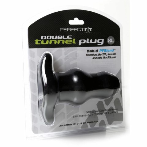 Plug analny podwójny tunel - Perfect Fit Double Tunnel Plug XL Black Czarny XL Perfect Fit Plug analny podwójny tunel - Perfect Fit Double Tunnel Plug XL Black Czarny XL Perfect Fit