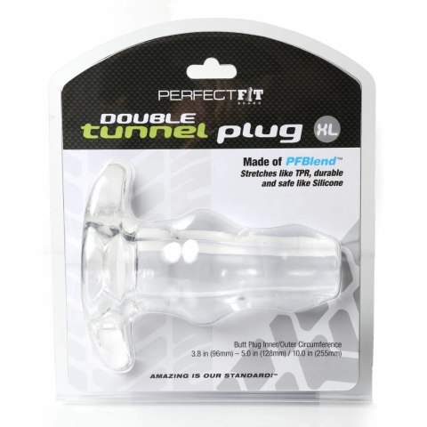 Plug analny podwójny tunel - Perfect Fit Double Tunnel Plug XL Clear Przezroczysty XL Perfect Fit Plug analny podwójny tunel - Perfect Fit Double Tunnel Plug XL Clear Przezroczysty XL Perfect Fit