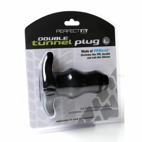 Plug analny podwójny tunel - Perfect Fit Double Tunnel Plug Large Black Czarny Duży Perfect Fit Plug analny podwójny tunel - Perfect Fit Double Tunnel Plug Large Black Czarny Duży Perfect Fit