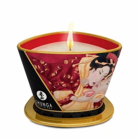Świeca do masażu - Shunga Romance Sparkling Strawberry Wine 170 ml Shunga