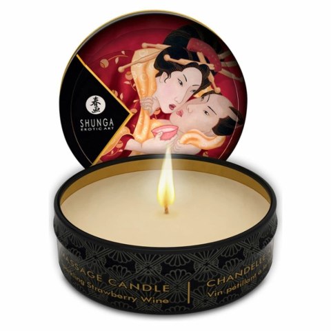 Świeca do masażu - Shunga Romance Sparkling Strawberry Wine 30 ml Shunga