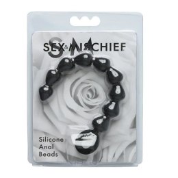 Koraliki analne - S&M Black Silicone Anal Beads Sex&Mischief