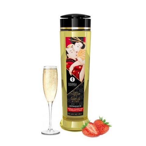 Olejek do masażu - Shunga Massage Oil Romance Strawberries & Champagne 240 ml Shunga Olejek do masażu - Shunga Massage Oil Romance Strawberries & Champagne 240 ml Shunga