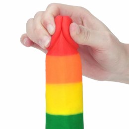 Lovetoy - Silikonowe Tęczowe Dildo Prider Z Jądrami I Przyssawką 19,5 cm Kemis