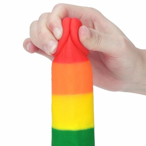 Lovetoy - Silikonowe Tęczowe Dildo Prider Z Jądrami I Przyssawką 19,5 cm Kemis Lovetoy - Silikonowe Tęczowe Dildo Prider Z Jądrami I Przyssawką 19,5 cm Kemis
