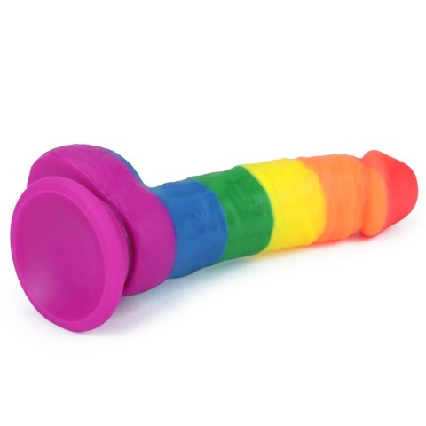 Lovetoy - Silikonowe Tęczowe Dildo Prider Z Jądrami I Przyssawką 20,5 cm Kemis Lovetoy - Silikonowe Tęczowe Dildo Prider Z Jądrami I Przyssawką 20,5 cm Kemis