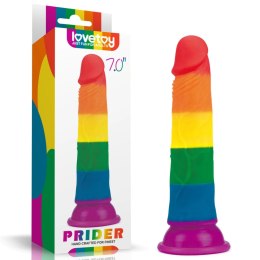 Lovetoy - Silikonowe Tęczowe Dildo Prider Z Przyssawką 18,5 cm Kemis