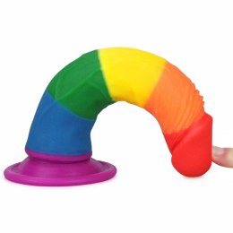 Lovetoy - Silikonowe Tęczowe Dildo Prider Z Przyssawką 18,5 cm Kemis