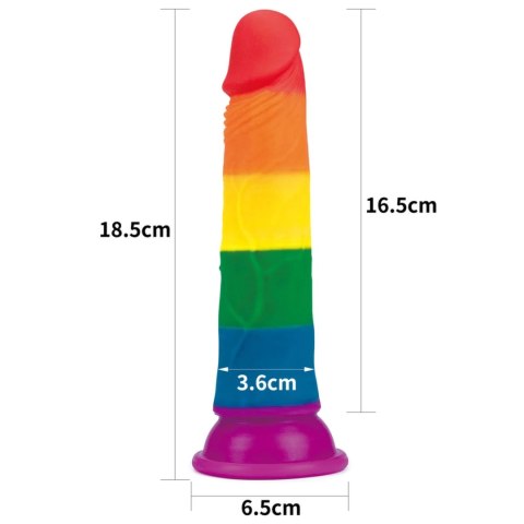 Lovetoy - Silikonowe Tęczowe Dildo Prider Z Przyssawką 18,5 cm Kemis Lovetoy - Silikonowe Tęczowe Dildo Prider Z Przyssawką 18,5 cm Kemis