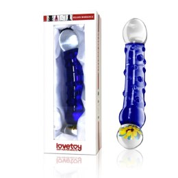 Lovetoy - Szklane Luksusowe Dildo Niebieskie Podgrzewane Lub Chłodzone 19 cm Kemis
