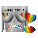 Rainbow - Tęczowe Naklejki Na Sutki W Kształcie Serca I Ust 2 Pary Kemis