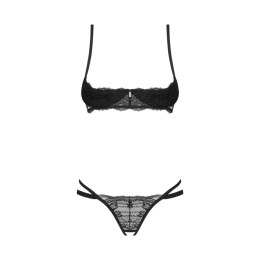Obsessive - Zestaw dwuczęściowy Nutris stringi z otwartym krokiem + biustonosz xl/2xl Obsessive