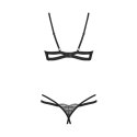 Obsessive - Zestaw dwuczęściowy Nutris stringi z otwartym krokiem + biustonosz xl/2xl Obsessive
