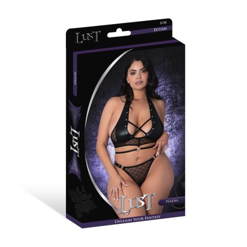 Magic Silk - Top + stringi z pierścieniami - ćwiekami Nadia 2XL Magic Silk Magic Silk - Top + stringi z pierścieniami - ćwiekami Nadia 2XL Magic Silk