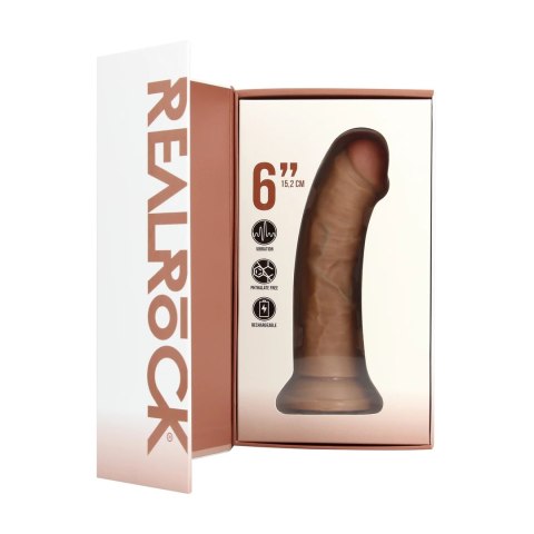 RealRock by shots - Wibrujący Regularny Zakrzywiony Penis - 8 / 15,5 cm - Tan RealRock by Shots RealRock by shots - Wibrujący Regularny Zakrzywiony Penis - 8 / 15,5 cm - Tan RealRock by Shots
