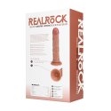 RealRock by shots - Wibrujący i obracający się regularny zakrzywiony penis - 8 / 20,5 cm - Tan RealRock by Shots