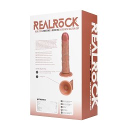 RealRock by shots - Wibrujący i obracający się regularny zakrzywiony penis - 8 / 20,5 cm - Tan RealRock by Shots