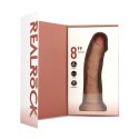 RealRock by shots - Wibrujący i obracający się regularny zakrzywiony penis - 8 / 20,5 cm - Tan RealRock by Shots