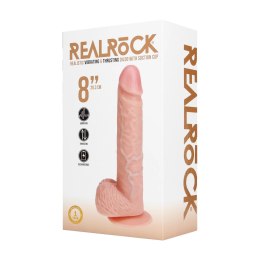 RealRock by shpts - Wibrujący i wbijający się prosty penis z jądrami - 8 / 20,5 cm - Flesh RealRock by Shots