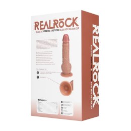 RealRock by shpts - Wibrujący i wbijający się prosty penis z jądrami - 8 / 20,5 cm - Tan RealRock by Shots