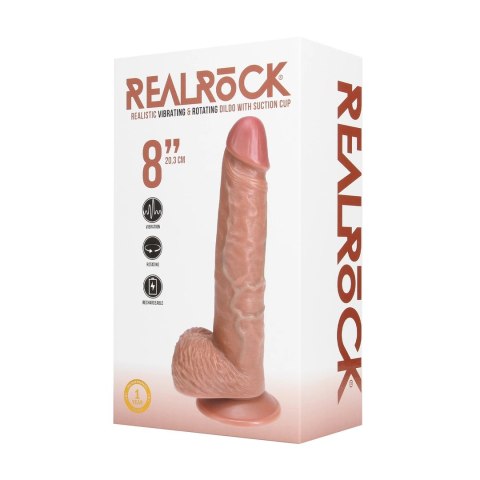 RealRock by shpts - Wibrujący i wbijający się prosty penis z jądrami - 8 / 20,5 cm - Tan RealRock by Shots RealRock by shpts - Wibrujący i wbijający się prosty penis z jądrami - 8 / 20,5 cm - Tan RealRock by Shots