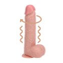 RealRock by shpts - Wibrujący i wbijający się prosty penis z jądrami - 8 / 20,5 cm - Tan RealRock by Shots