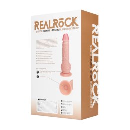 RealRock by shpts - Wibrujący i wbijający się prosty penis z jądrami - 8 / 20,5 cm - Tan RealRock by Shots