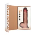 RealRock by shpts - Wibrujący i wbijający się prosty penis z jądrami - 8 / 20,5 cm - Tan RealRock by Shots