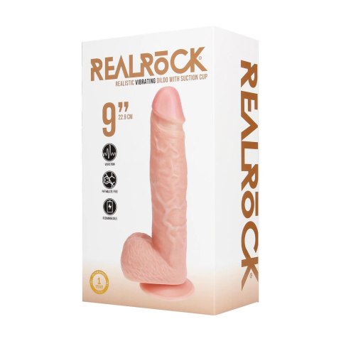 Wibrujący Regularny Prosty Penis z Jądrami - 9 / 23 cm - Flesh RealRock by Shots Wibrujący Regularny Prosty Penis z Jądrami - 9 / 23 cm - Flesh RealRock by Shots