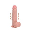 Wibrujący Regularny Prosty Penis z Jądrami - 9 / 23 cm - Flesh RealRock by Shots