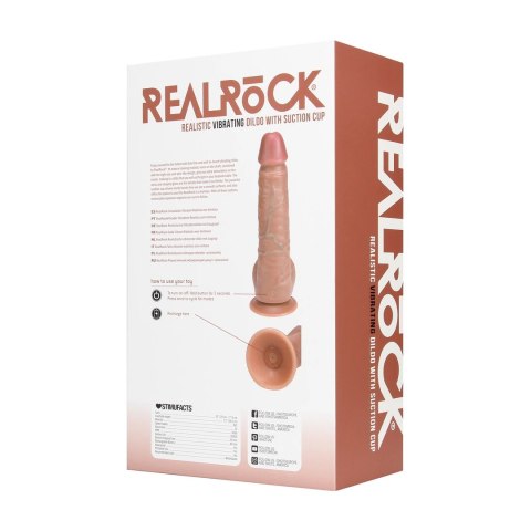 Wibrujący Regularny Prosty Penis z Jądrami - 9 / 23 cm - Tan RealRock by Shots Wibrujący Regularny Prosty Penis z Jądrami - 9 / 23 cm - Tan RealRock by Shots